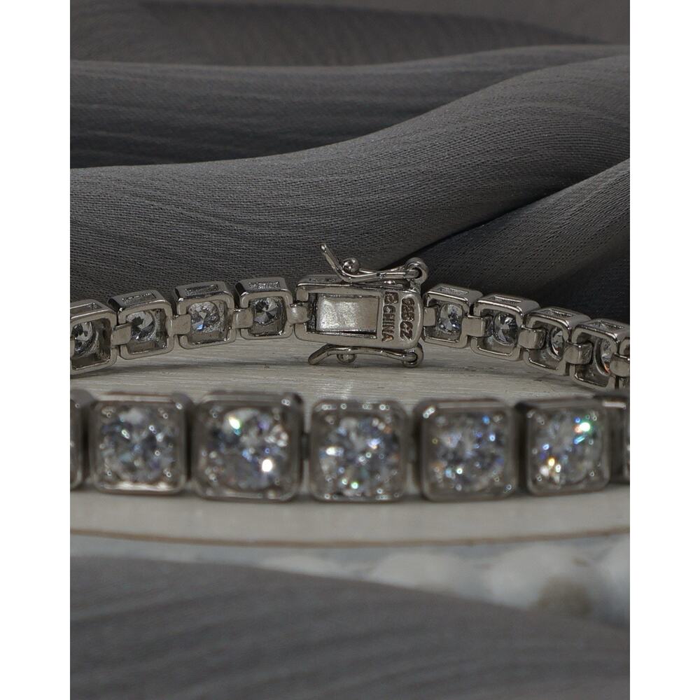 Ross Simons Sterling Silver Cz Tennis Bracelet 24.8G / 7.5in - Picture 3 of 3